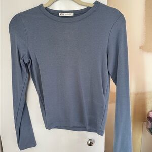 Zara Women's Blue Long Sleeve Top